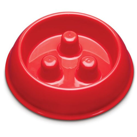 Brake-Fast Dog and Cat Food Slow Feed Bowl - Small Red