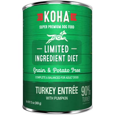 KOHA 90% Turkey with Fresh Pumpkin - 13oz Cans - Limited Ingredient Diet / case of 12