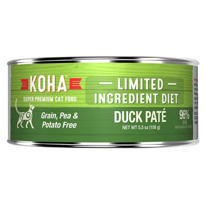 KOHA Duck Pâté Wet Cat Food - 5.5 oz Cans - Limited Ingredient Diet / case of 24