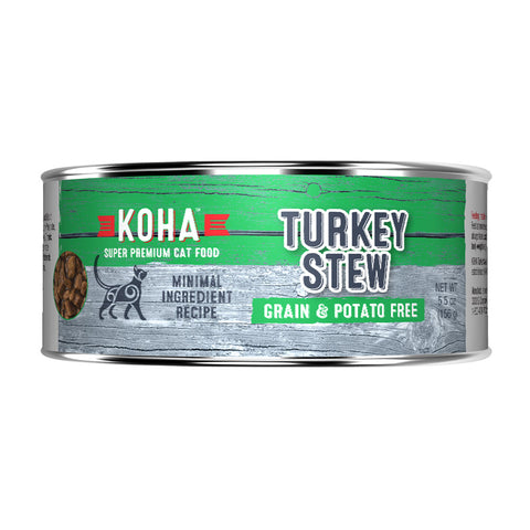KOHA Turkey Stew Wet Cat Food - 5.5 oz cans / case of 24