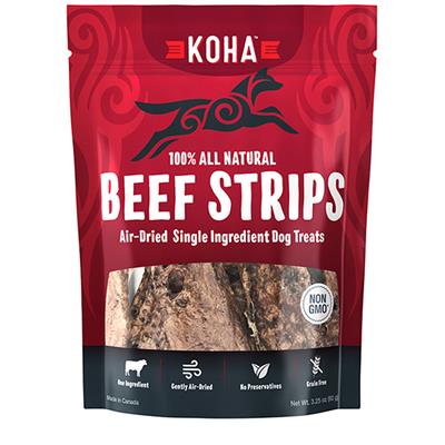 KOHA Grain Free Air Dried Beef Lung Strips All Natural Treats for Dogs 3.25oz.