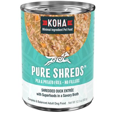 KOHA Grain Free  Pure Shreds Shredded Duck Entrée for Dogs 12.5oz. / case of 12