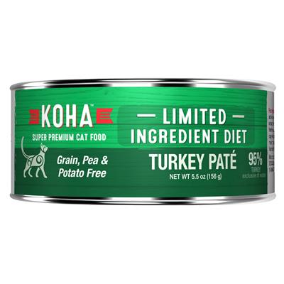Turkey Pâté Wet Cat Food - 5.5 oz Cans - Limited Ingredient Diet - case of 24
